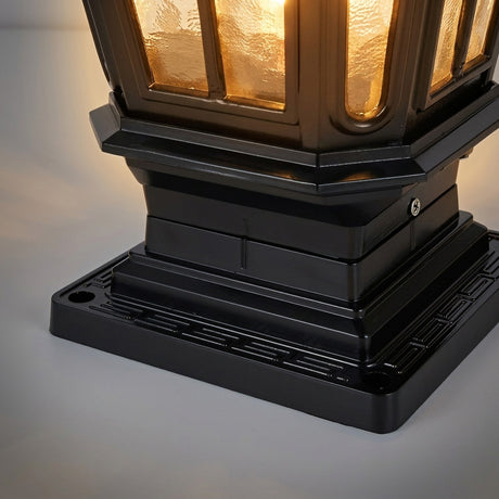 Elegant Stone Pillar Light Fixture - Retro Pavilion-Style LED Lighting for Outdoor Spaces 15