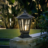 Elegant Stone Pillar Light Fixture - Retro Pavilion-Style LED Lighting for Outdoor Spaces 6