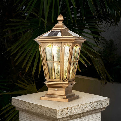 Elegant Stone Pillar Light Fixture - Retro Pavilion-Style LED Lighting for Outdoor Spaces 5