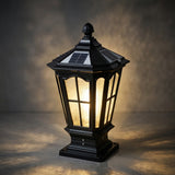 Elegant Stone Pillar Light Fixture - Retro Pavilion-Style LED Lighting for Outdoor Spaces 9