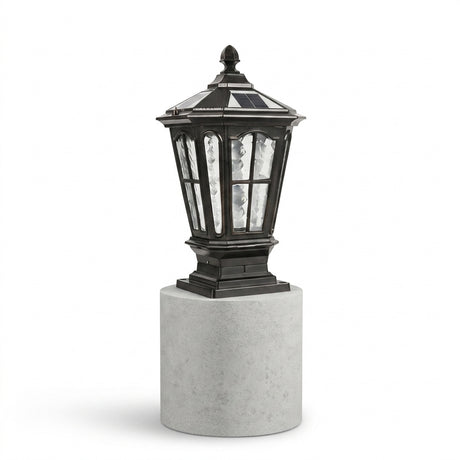 Elegant Stone Pillar Light Fixture - Retro Pavilion-Style LED Lighting for Outdoor Spaces 3