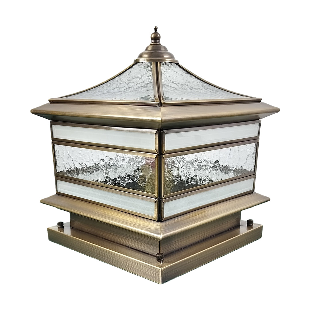 Solar Lights Outdoor | Premium Brass Pillar Light with Gentle Illumination - Durable Landscape Lighting for Timeless Outdoor Aesthetics 8
