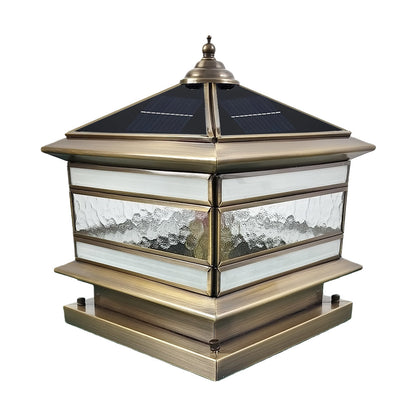 Solar Lights Outdoor | Premium Brass Pillar Light with Gentle Illumination - Durable Landscape Lighting for Timeless Outdoor Aesthetics 7