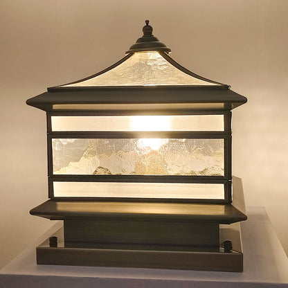 Retro Copper Stone Pillar Solar Light - Waterproof Outdoor Fixture with Dual Power Options 10
