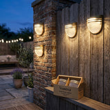 Voneva Solar Wall Lights Outdoor Fence 4-Pack lifestyle 1