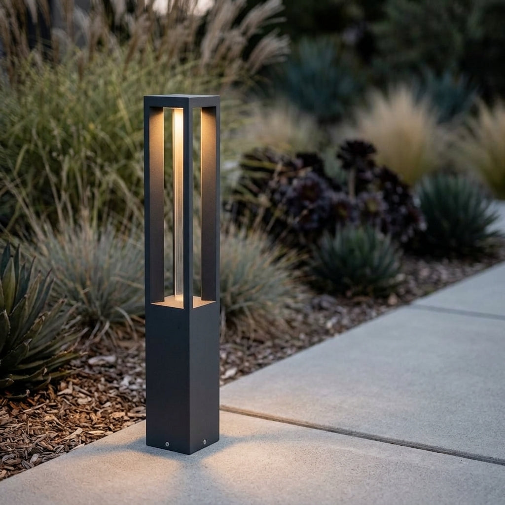 Grova Black 4-Beam LED Garden Bollard Light lifestyle 1