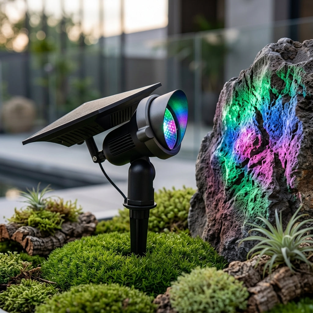 Torvex RGB Adjustable Solar Spotlight lifestyle 2
