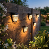 Voneva Solar Wall Lights Outdoor Fence 4-Pack lifestyle 2