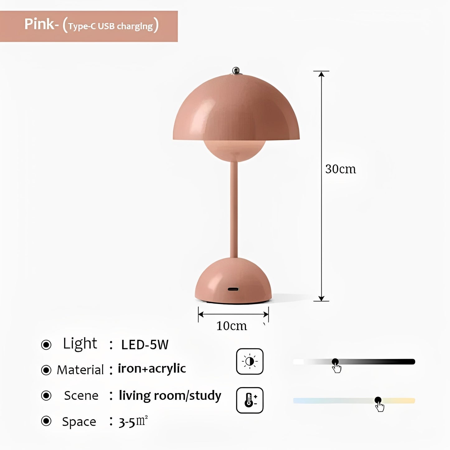 Elegant Wireless Table Lamp – Cordless LED Desk Lamp with Adjustable Brightness for Versatile Lighting 18
