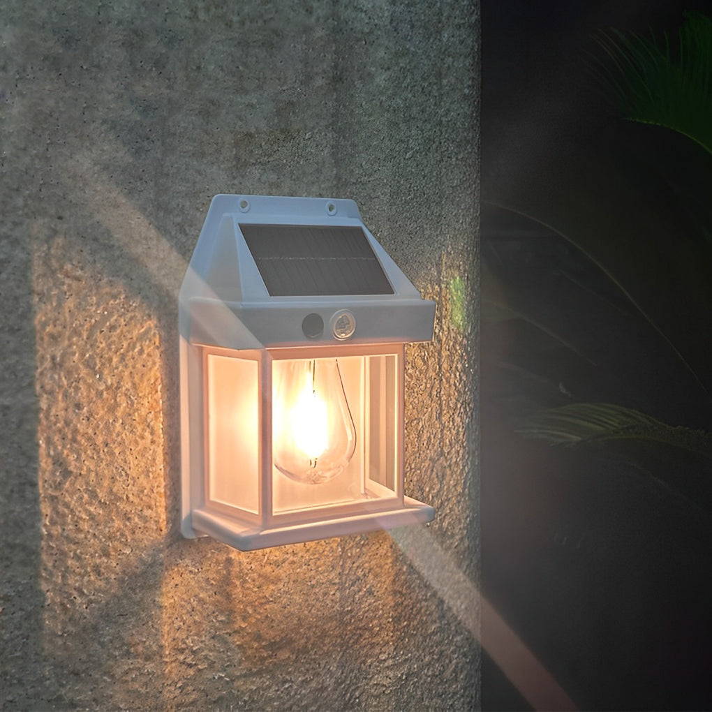 Classic Solar Lantern Wall Light with Motion Sensor - Elegant Design for Outdoor Illumination 5