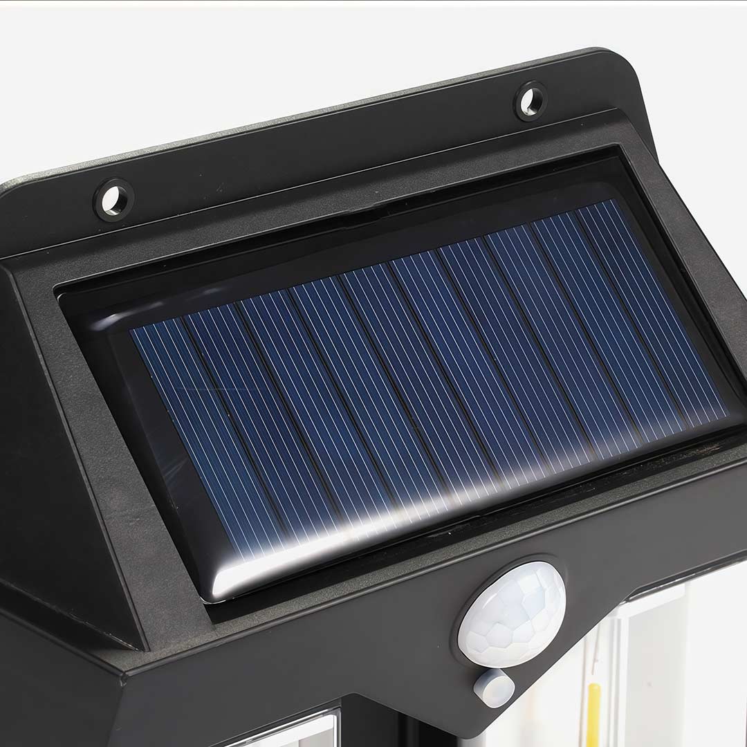 Classic Solar Lantern Wall Light with Motion Sensor - Elegant Design for Outdoor Illumination 9