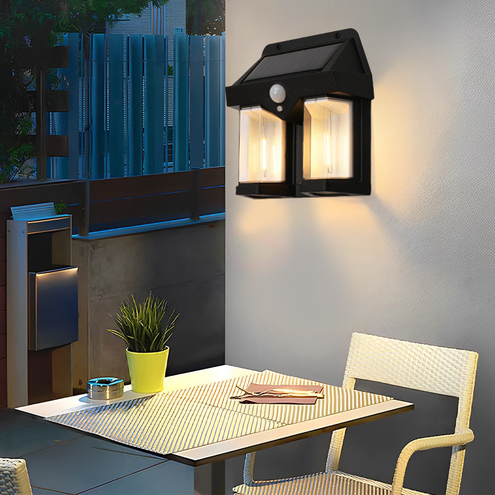 Classic Solar Lantern Wall Light with Motion Sensor - Elegant Design for Outdoor Illumination 4