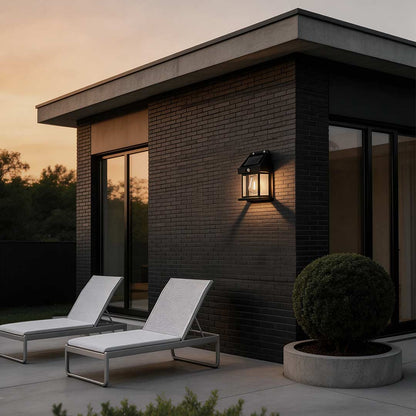 Classic Solar Lantern Wall Light with Motion Sensor - Elegant Design for Outdoor Illumination 7