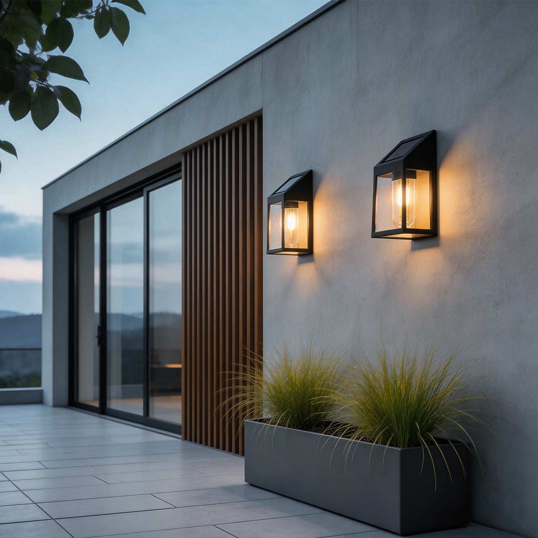 Classic Solar Lantern Wall Light with Motion Sensor - Elegant Design for Outdoor Illumination 8