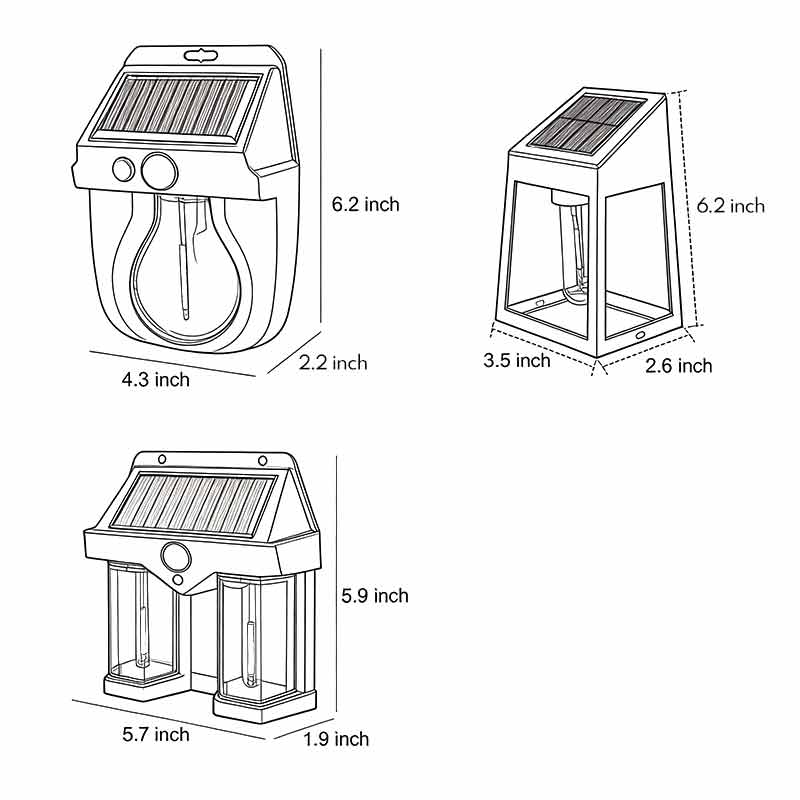 Classic Solar Lantern Wall Light with Motion Sensor - Elegant Design for Outdoor Illumination 17
