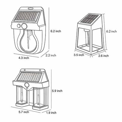 Classic Solar Lantern Wall Light with Motion Sensor - Elegant Design for Outdoor Illumination 17