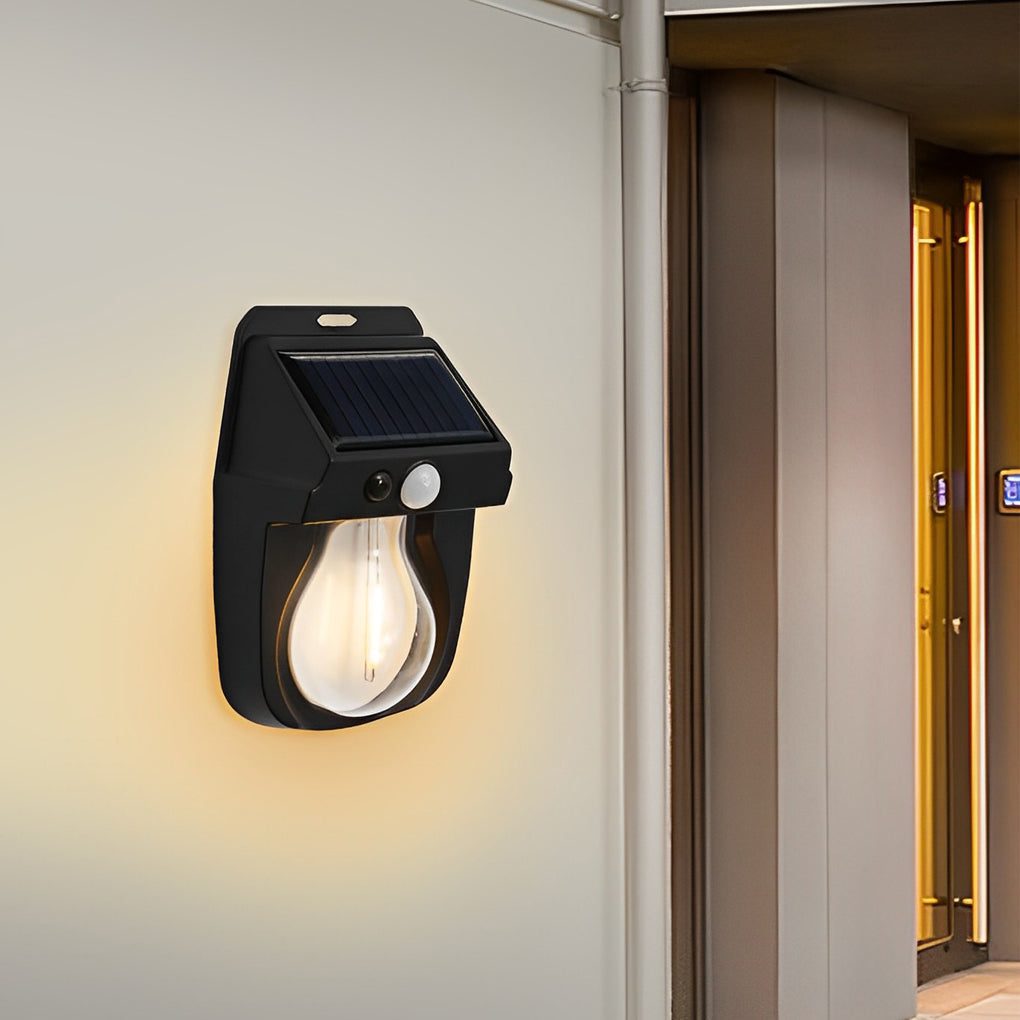 Classic Solar Lantern Wall Light with Motion Sensor - Elegant Design for Outdoor Illumination 3