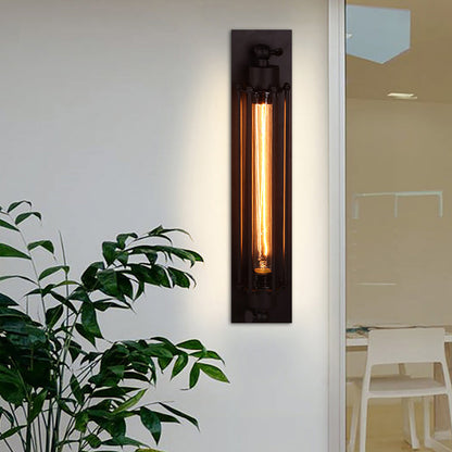 Retro Industrial Wall Sconce - Black Iron Lamp with Warm LED Light for Cozy Ambiance 3