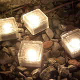 Crystal Glow Solar Step Light - Modern Outdoor Ice Cube Lights with Four Color Options for Elegant Ambiance 2
