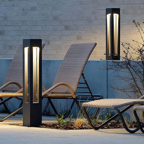 Black Aluminum Garden LED 7W 4 - Beam Landscape Bollard Lights
