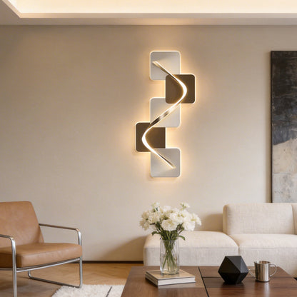 Wave Pattern LED Wall Sconce - Modern Geometric Wall Light with USB Power for Cozy Ambiance 5