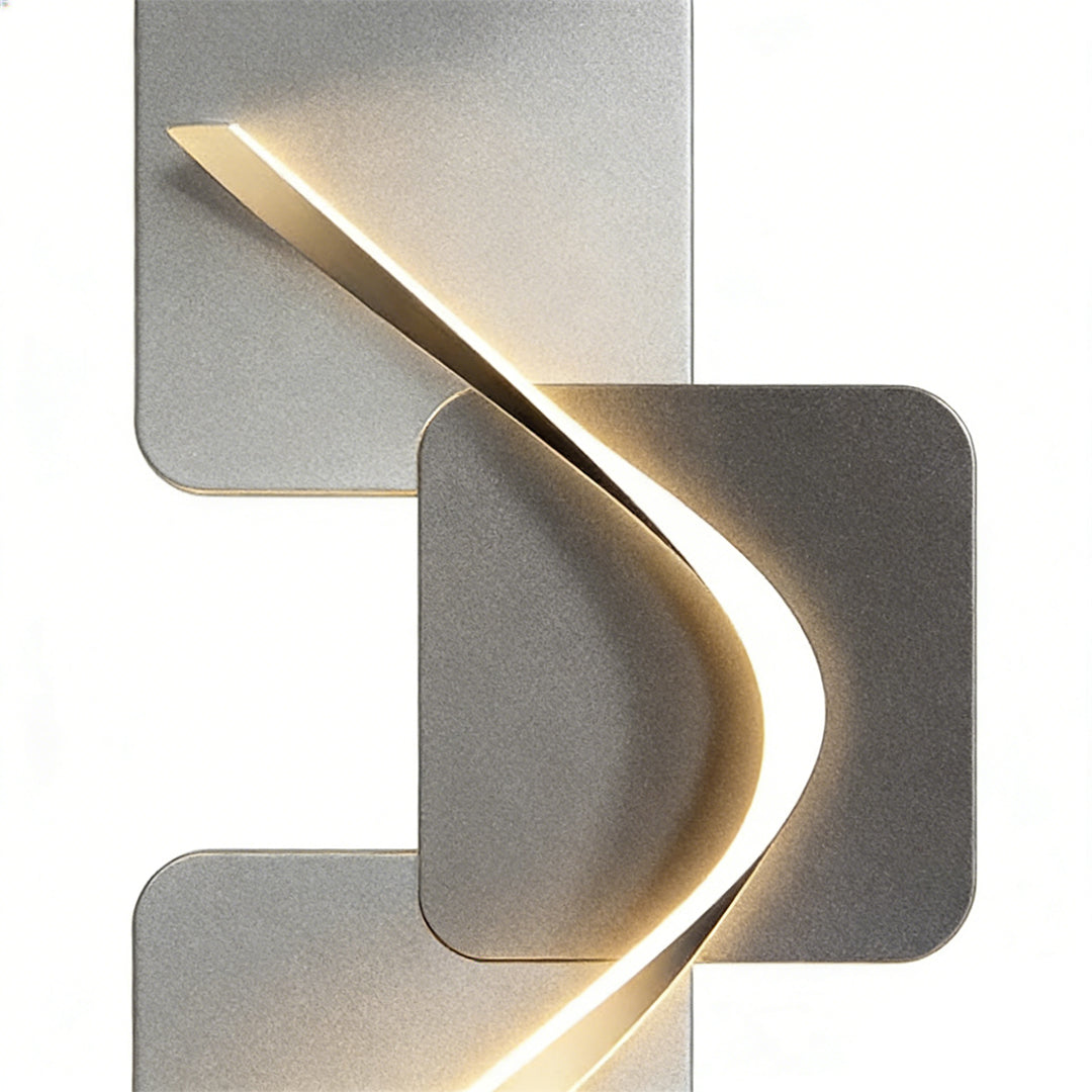 Wave Pattern LED Wall Sconce - Modern Geometric Wall Light with USB Power for Cozy Ambiance 12