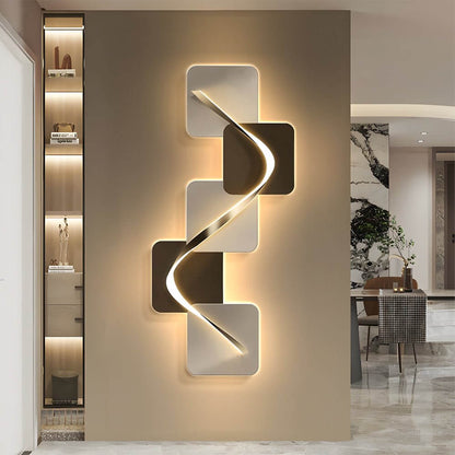 Wave Pattern LED Wall Sconce - Modern Geometric Wall Light with USB Power for Cozy Ambiance 1