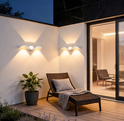 Seagull Wave Wall Sconce - Up-Down LED Light with Waterproof Design for Outdoor Spaces 2