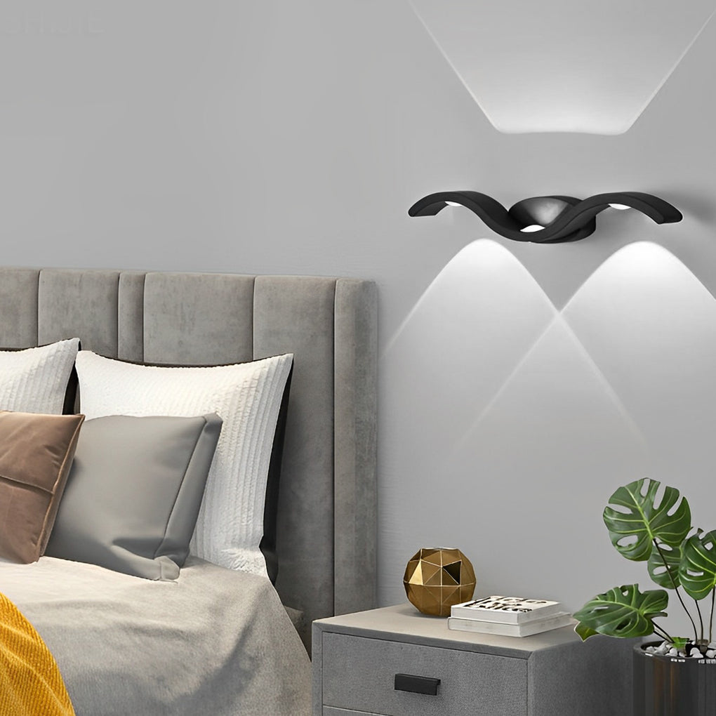 Seagull Wave Wall Sconce - Up-Down LED Light with Waterproof Design for Outdoor Spaces 6