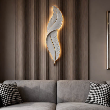 Feather Wall Light - Modern Resin Wall Sconce with Dimmable LED & Three Color Options for Artistic Ambiance 10