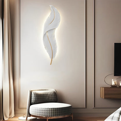 Feather Wall Light - Modern Resin Wall Sconce with Dimmable LED & Three Color Options for Artistic Ambiance 1